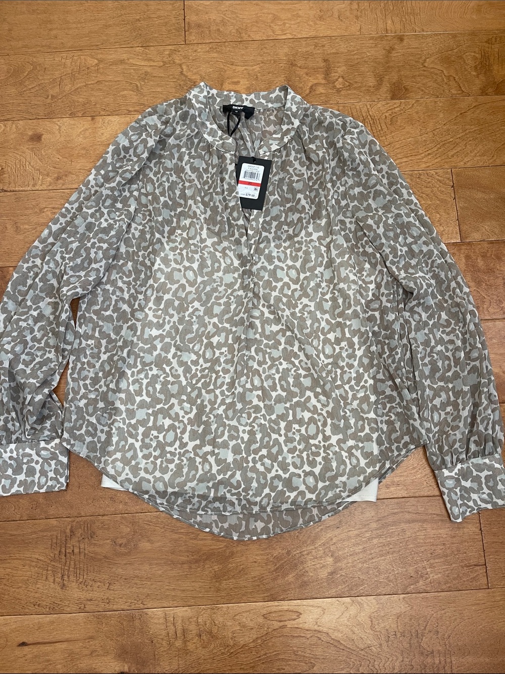 New £79 DKNY 2 in1 Leopard Print Blouse